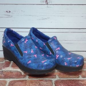 Easy Works by‎ Easy Street Women's Breast Cancer Awareness Work Clogs Shoes 9.5